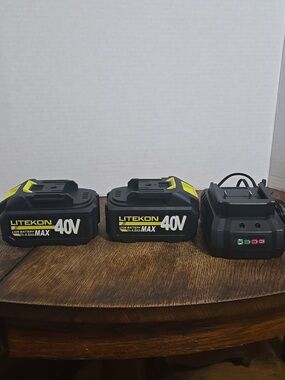 Litekon 40V 4.0Ah Lithium-Ion Rechargeable  Battery 2-Pack + Charger
